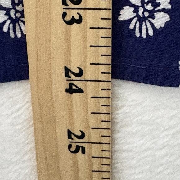 J. Crew Womens Navy Blue Blouse Size Small Cotton Poplin Cap Sleeve V Neck - Picture 8 of 8